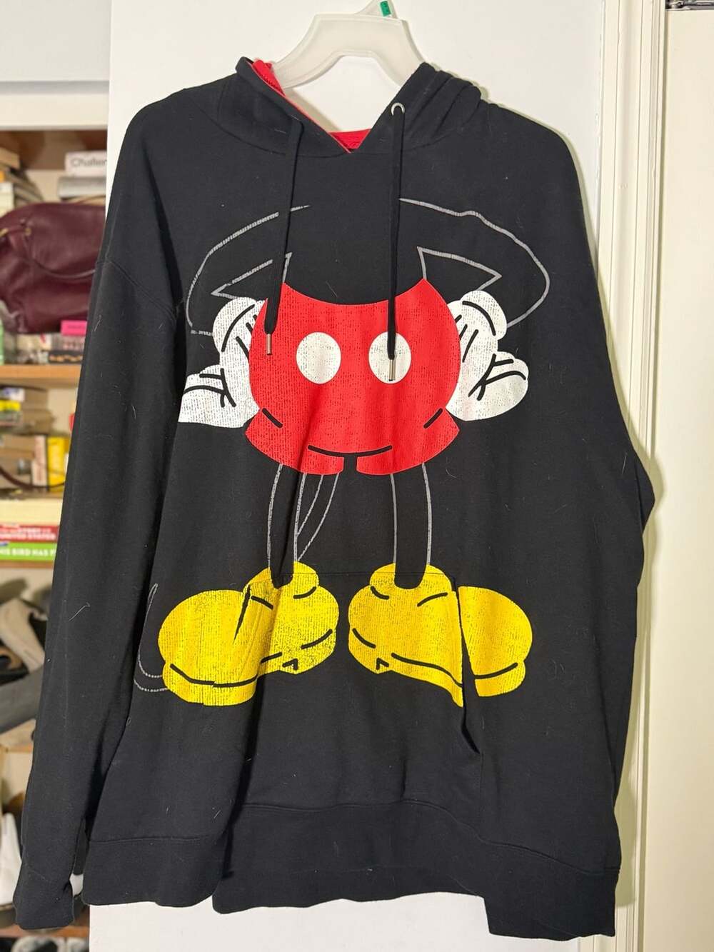 Disney Parks Mickey Mouse Ears Hoodie Size XXXL Black Red